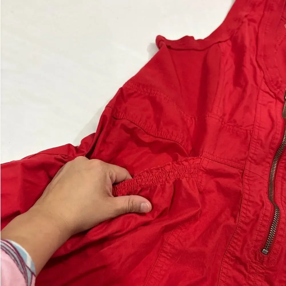 Daily Practice Anthropologie Womens Medium Red Trek Utility Mini Dress Pockets - Picture 6 of 11
